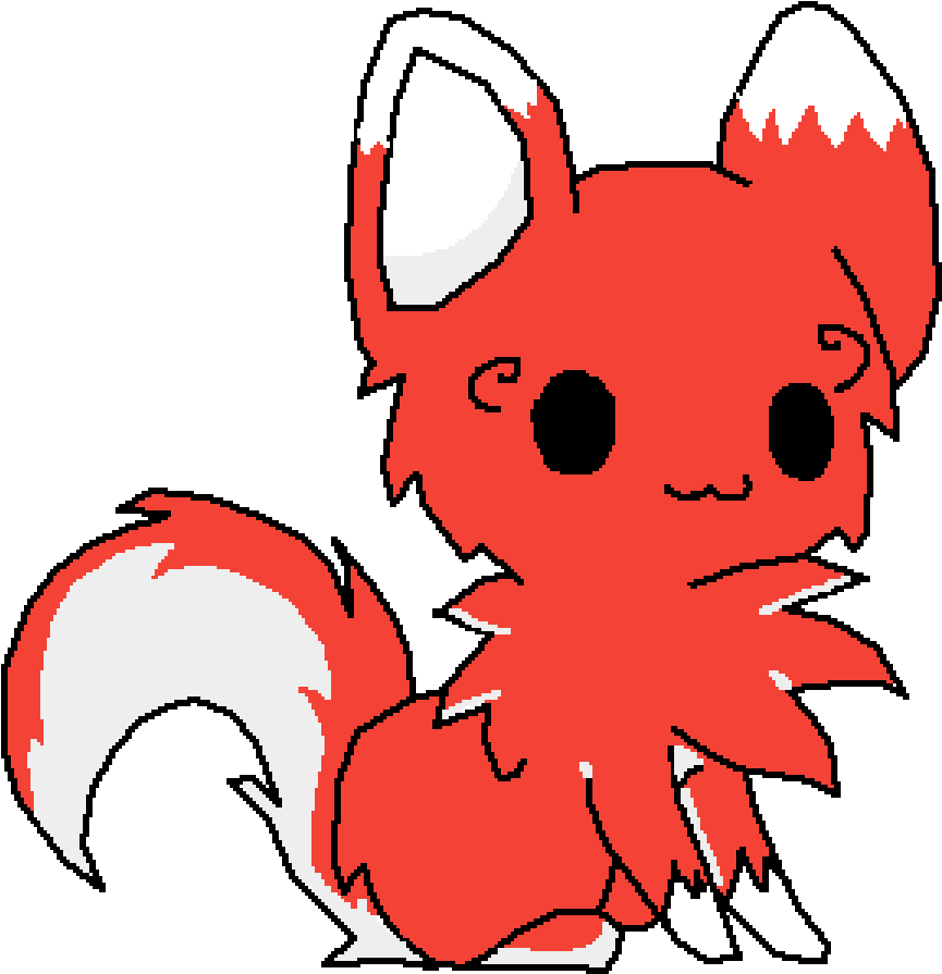 Fiery Fox Cub - Drawing Clipart (1041x1050), Png Download