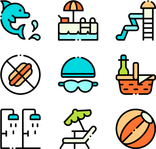 Water Park - Detailed Icon Clipart (600x564), Png Download