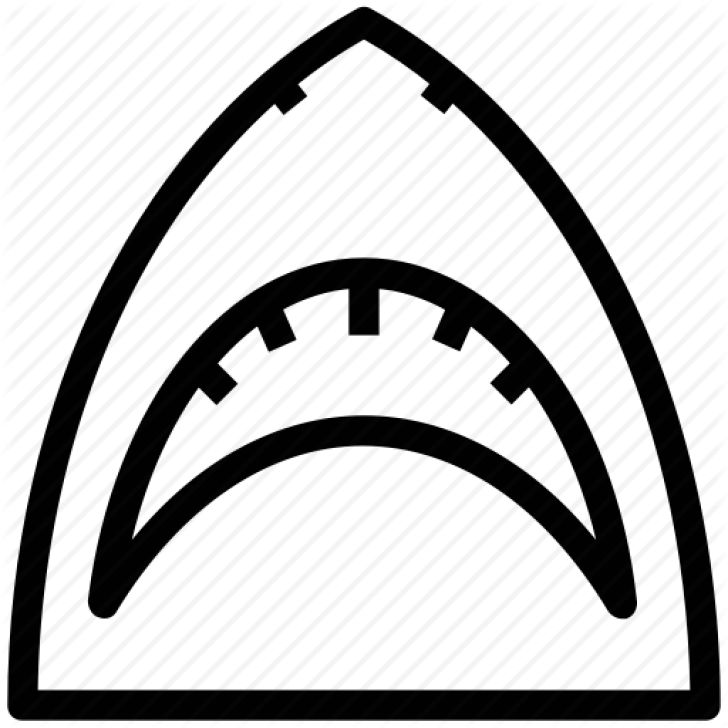 Shark Outline - Icon Clipart (728x728), Png Download