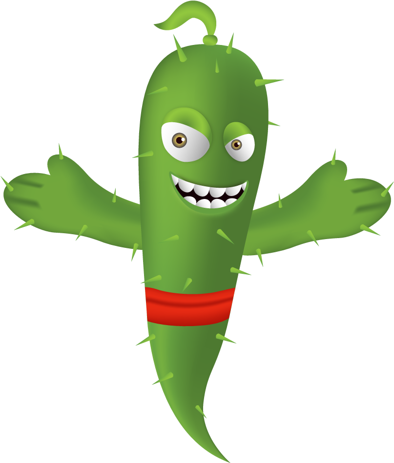 Cactus With A Genie Look - Cartoon Clipart (1024x1024), Png Download
