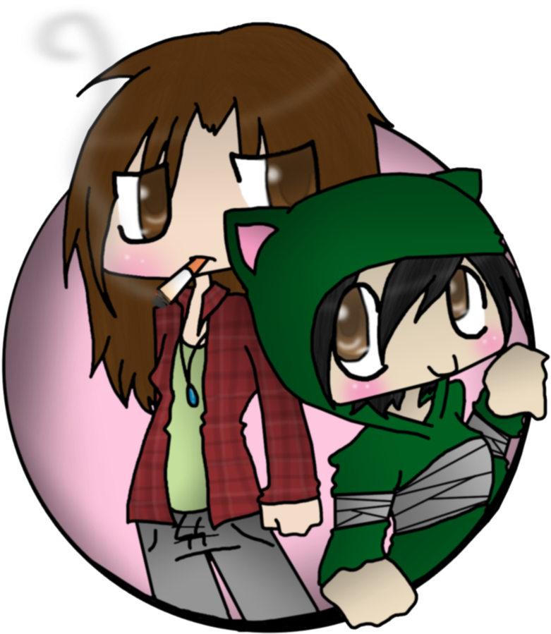 Lady Smoker And Hunter By Xombiegloomy - Cartoon Clipart (781x899), Png Download