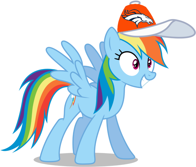 Denver Broncos Png - Friendship Is Magic Rainbow Dash Clipart (684x583), Png Download