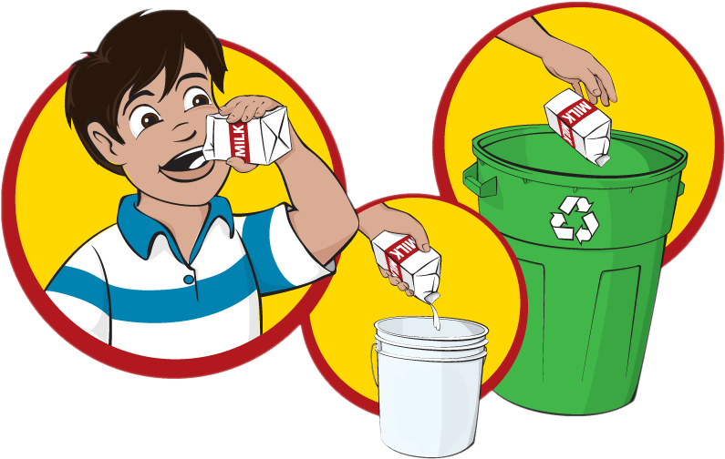 Milk Breakfast Cereal Hot Chocolate Clip Art - Cartoon Drinking Milk Carton - Png Download (795x504), Png Download