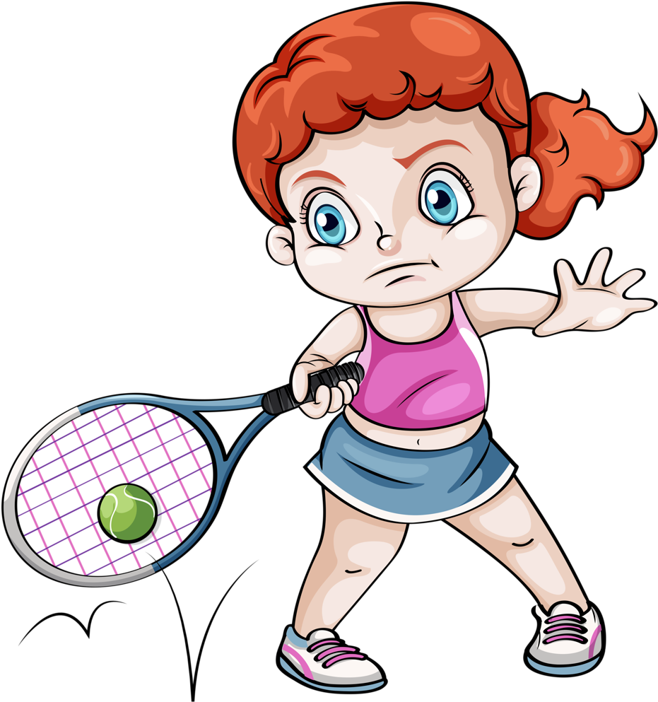 Profissões E Ofícios Sport Girl, Views Album, Yandex, - Girl Playing Tennis Drawing Clipart (985x1024), Png Download
