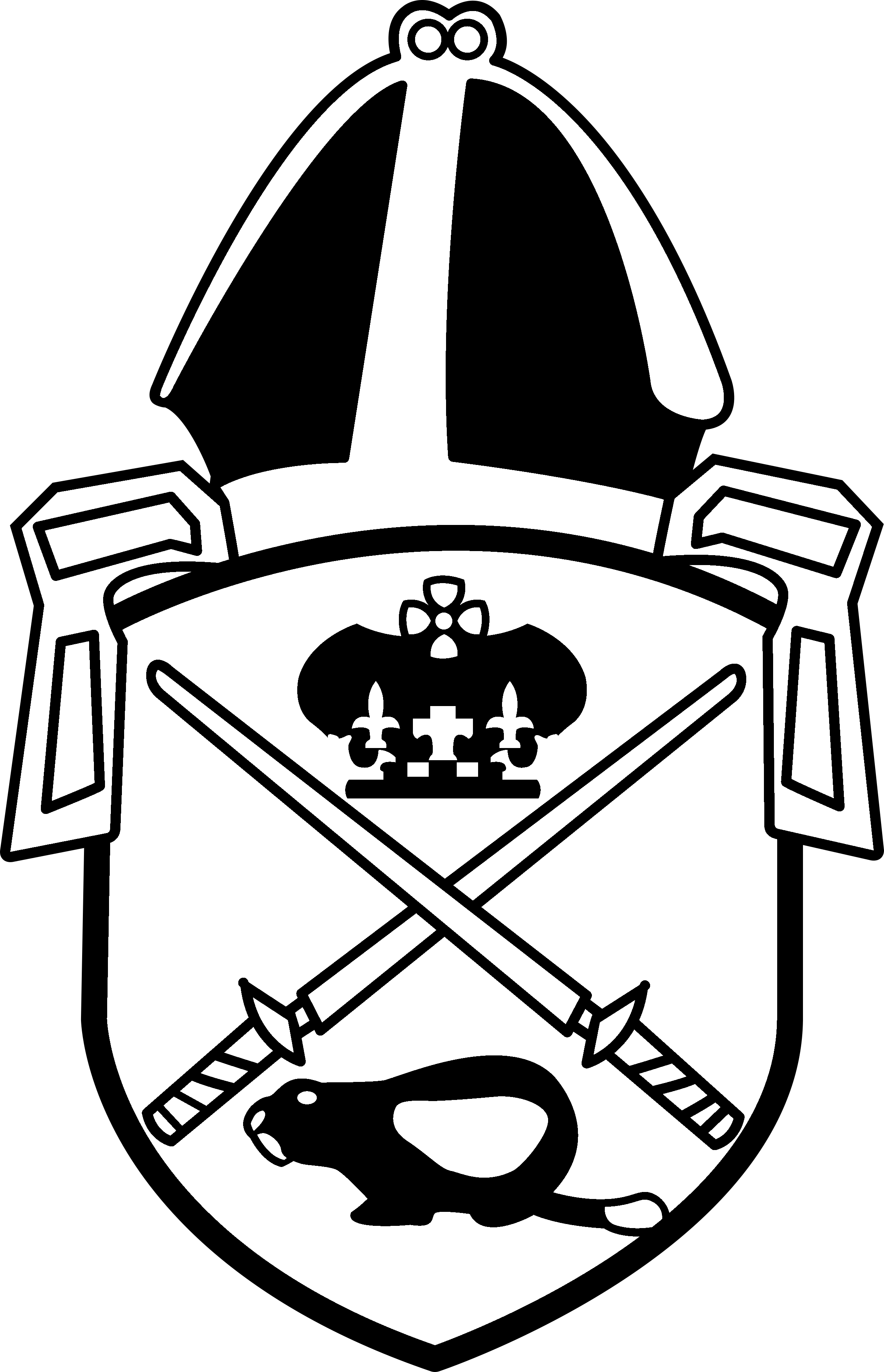 Anglican Church Logo Black And White - Cartoon Clipart (2400x3727), Png Download