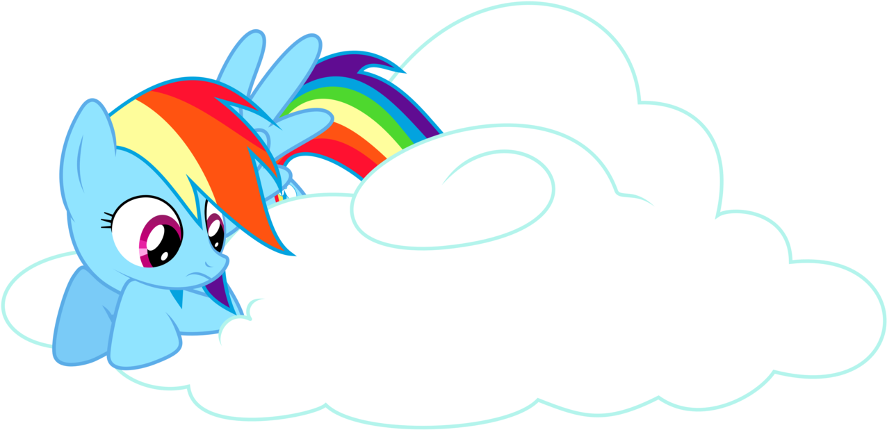 Artist Tiwake Dash Safe Simple Background - Rainbow Dash On A Cloud Clipart (1280x627), Png Download