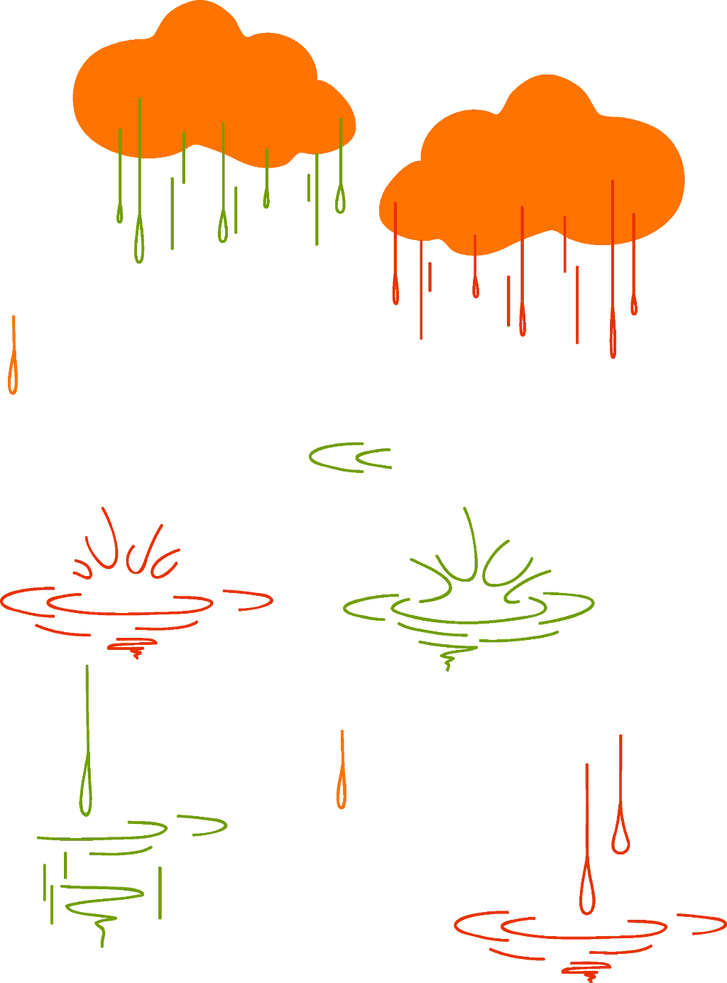 Rain Clipart Colorful Free - Portable Network Graphics - Png Download (1024x1384), Png Download