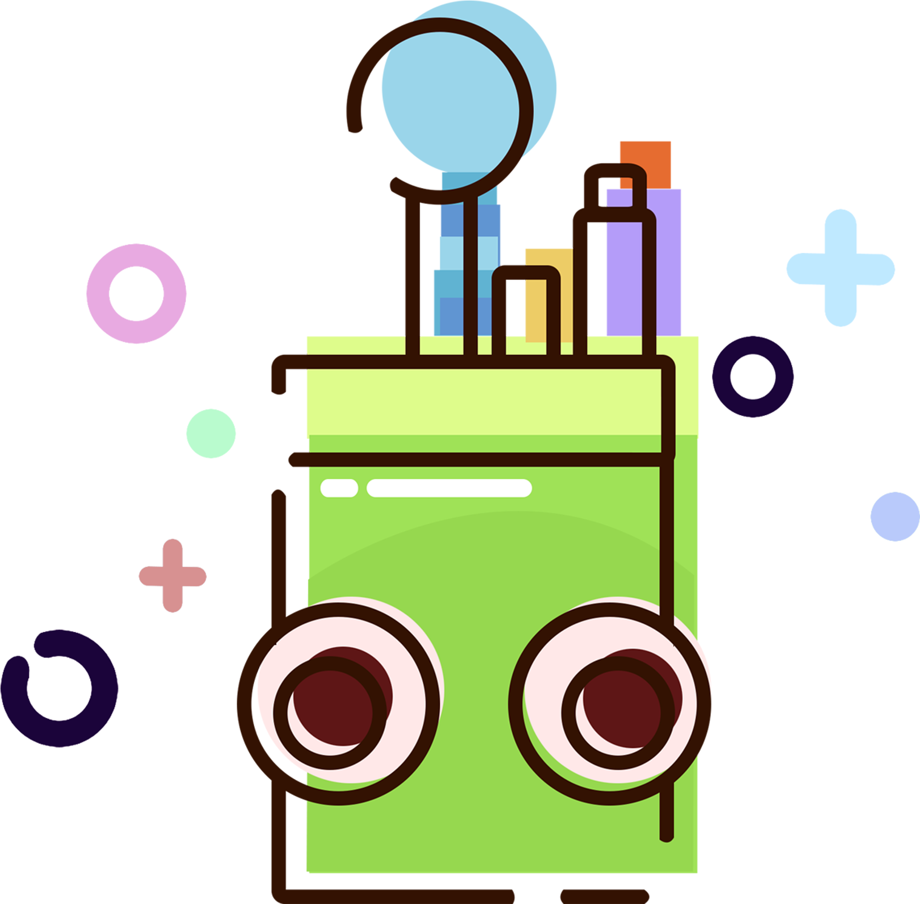 Mbe School Supplies Pen Holder Green Png And Psd - Vidro De Esmalte Desenho Png Clipart (2000x2000), Png Download