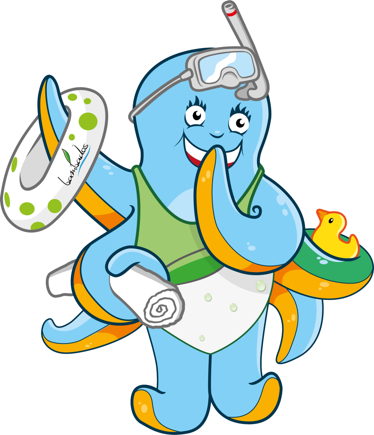 Tina Tintenfisch Maskottchen Für Kinder Im Bambados - Cartoon Clipart (1440x1673), Png Download