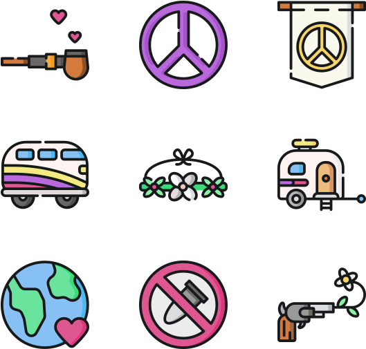 Hippies Clipart (600x564), Png Download