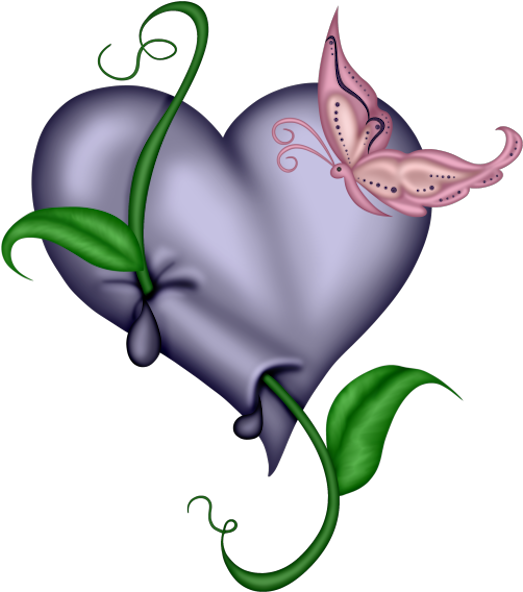 Coeur Tube Png Heart Butterfly Png Clipart Full Size Clipart 490748 Pinclipart