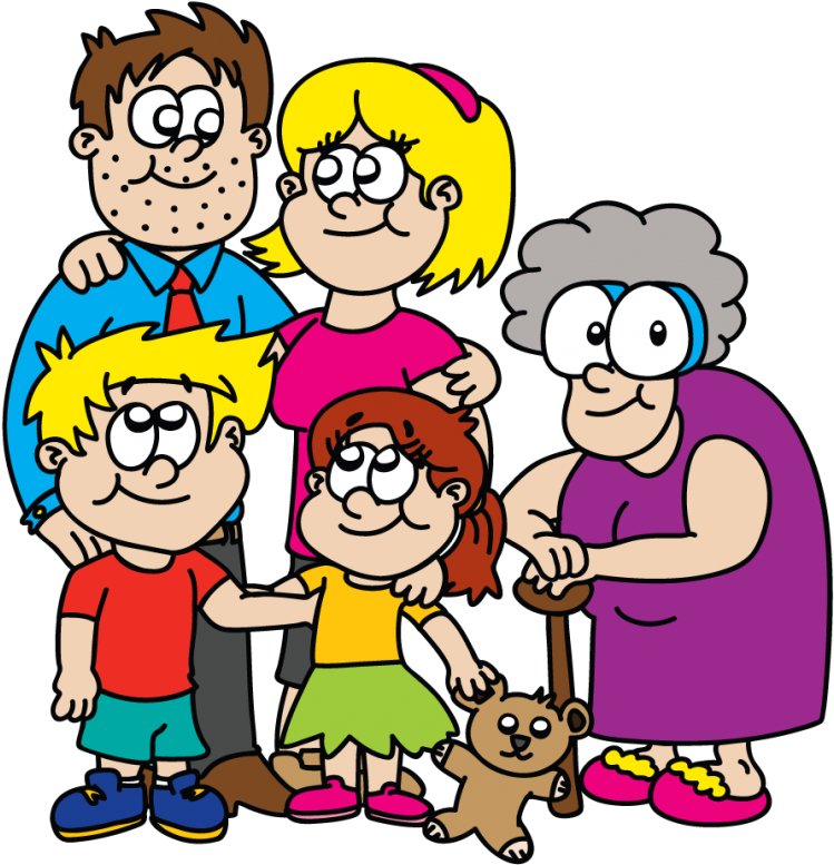 The Justkin Family - Family Cartoon Characters Png Clipart (790x800), Png Download