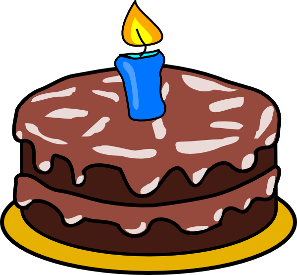 Clipart Info - Birthday Cake 1 Candle - Png Download (600x554), Png Download
