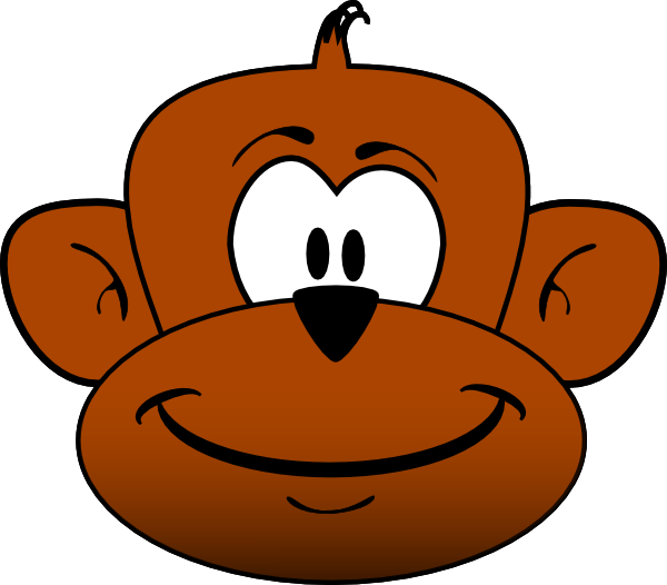 Monkey Head Cartoon Clipart (600x526), Png Download