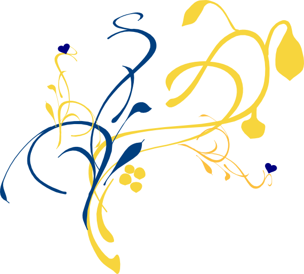 Blue And Gold Branch Svg Clip Arts 600 X 541 Px - Png Download (600x541), Png Download