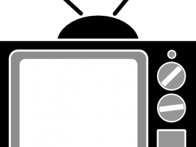 Watch Clipart Tv Show - Black And White Television Clipart - Png Download (640x480), Png Download