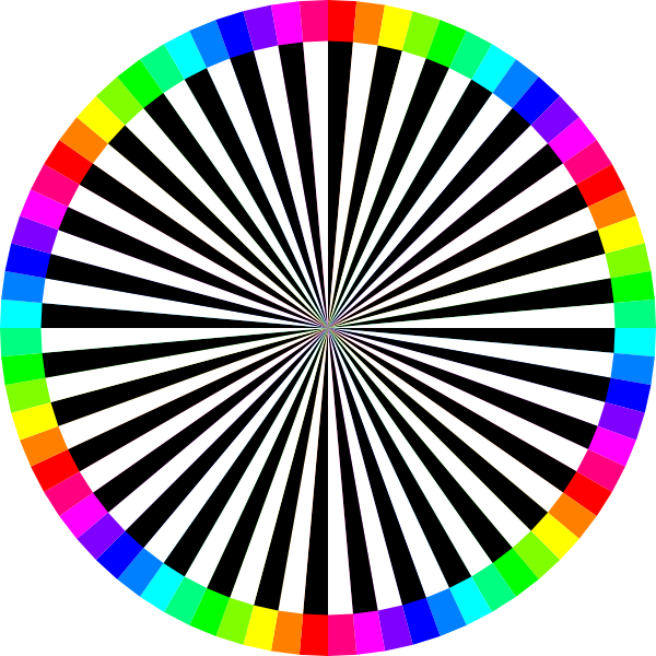 Black White And 12 Color Combo 72gon Clipart Png For Transparent Png (600x600), Png Download