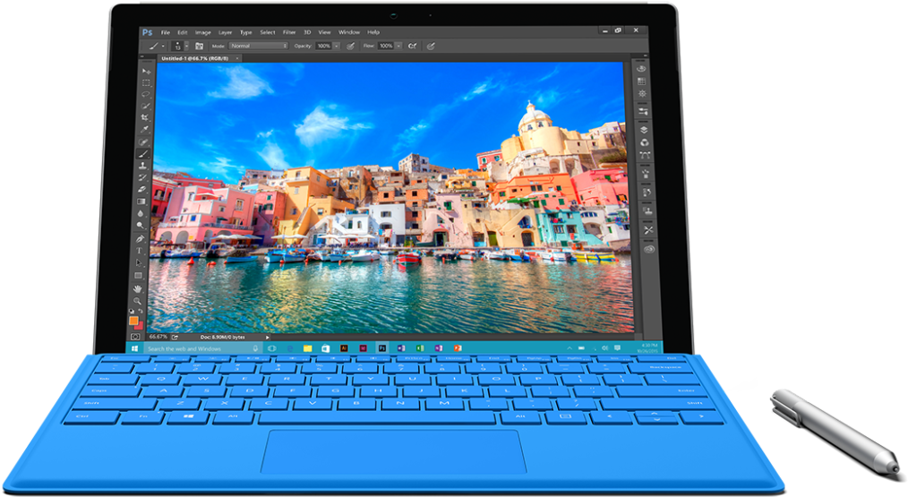Black And White Stock Entry Level Surface The - Surface Pro 4 Face Clipart (1000x574), Png Download