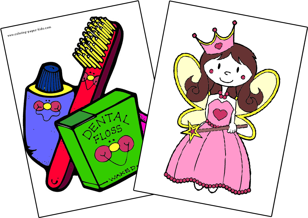 Coloring Pages - 3drose Cute Country Style Dental Tools - Wall Clock, Clipart (1200x800), Png Download