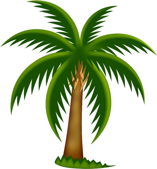 Tropical Palm Trees Clipart Free Clip Art Image Image - Date Tree Clip Art - Png Download (538x587), Png Download