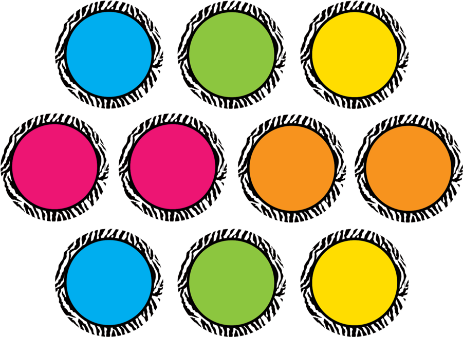 Tcr5390 Zebra Colorful Circles Accents Image - Colorful Circles Clipart (900x900), Png Download