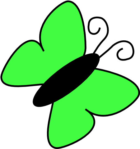 Light Green Butterfly Clipart (600x549), Png Download