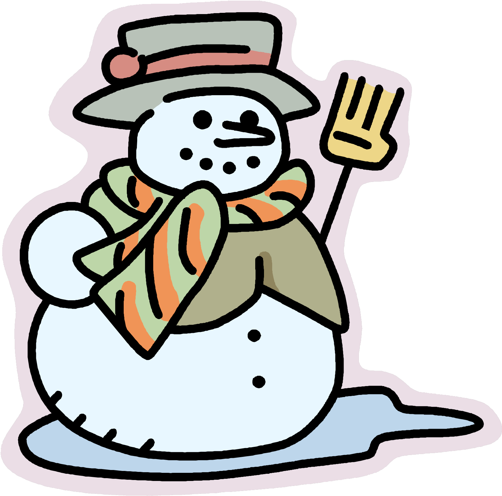 Shrub Bushes Clipart Verb - Snowman - Png Download (1636x1615), Png Download