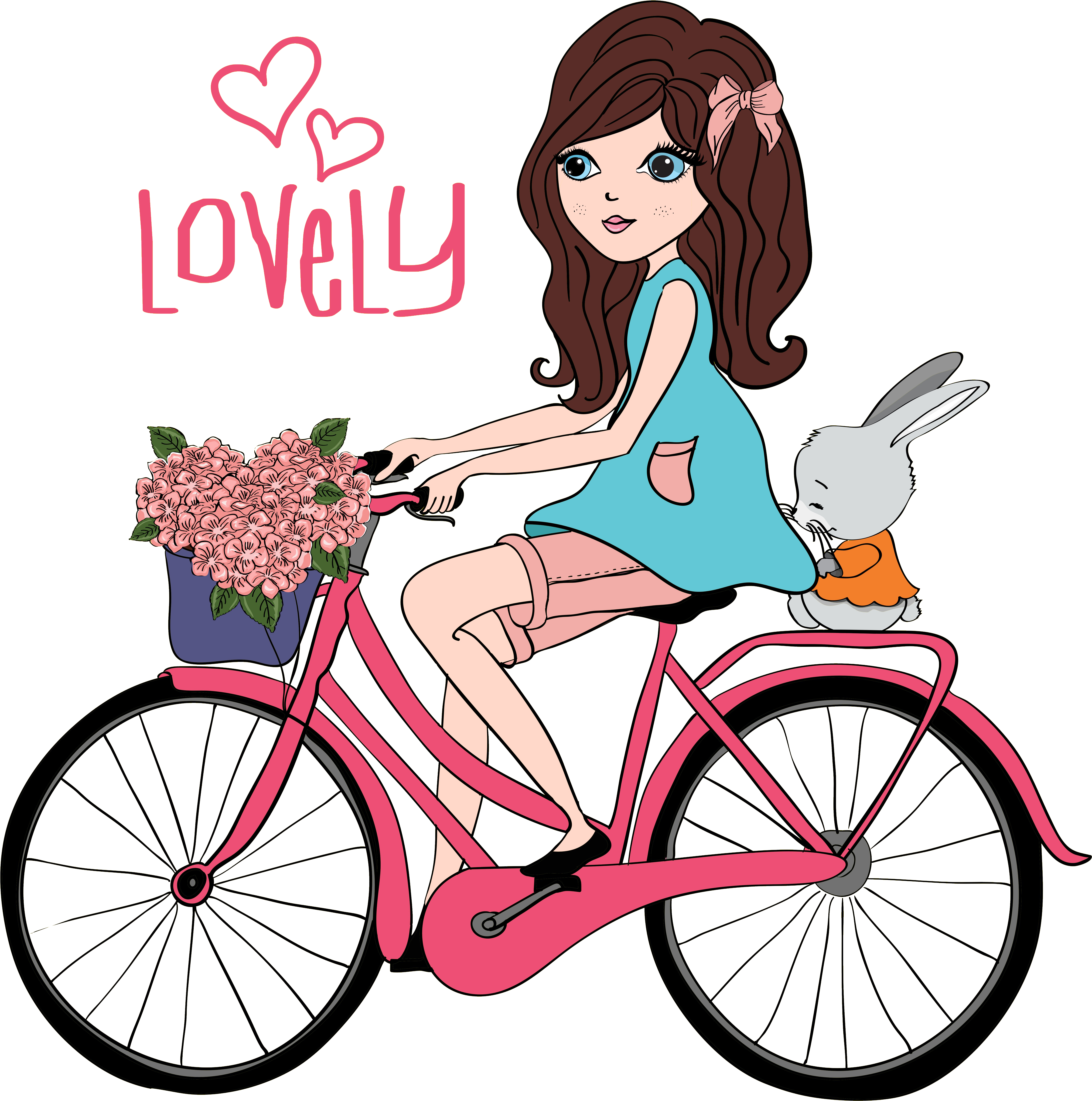 Banner Free Library Bicycle Illustration Little Riding Clipart (7529x9596), Png Download