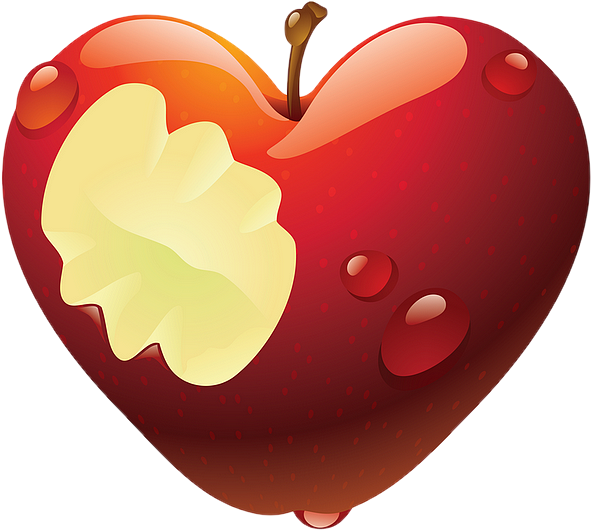 Christine Staniforth ♛༻ - Pomme D Amour En Coeur Clipart (600x532), Png Download