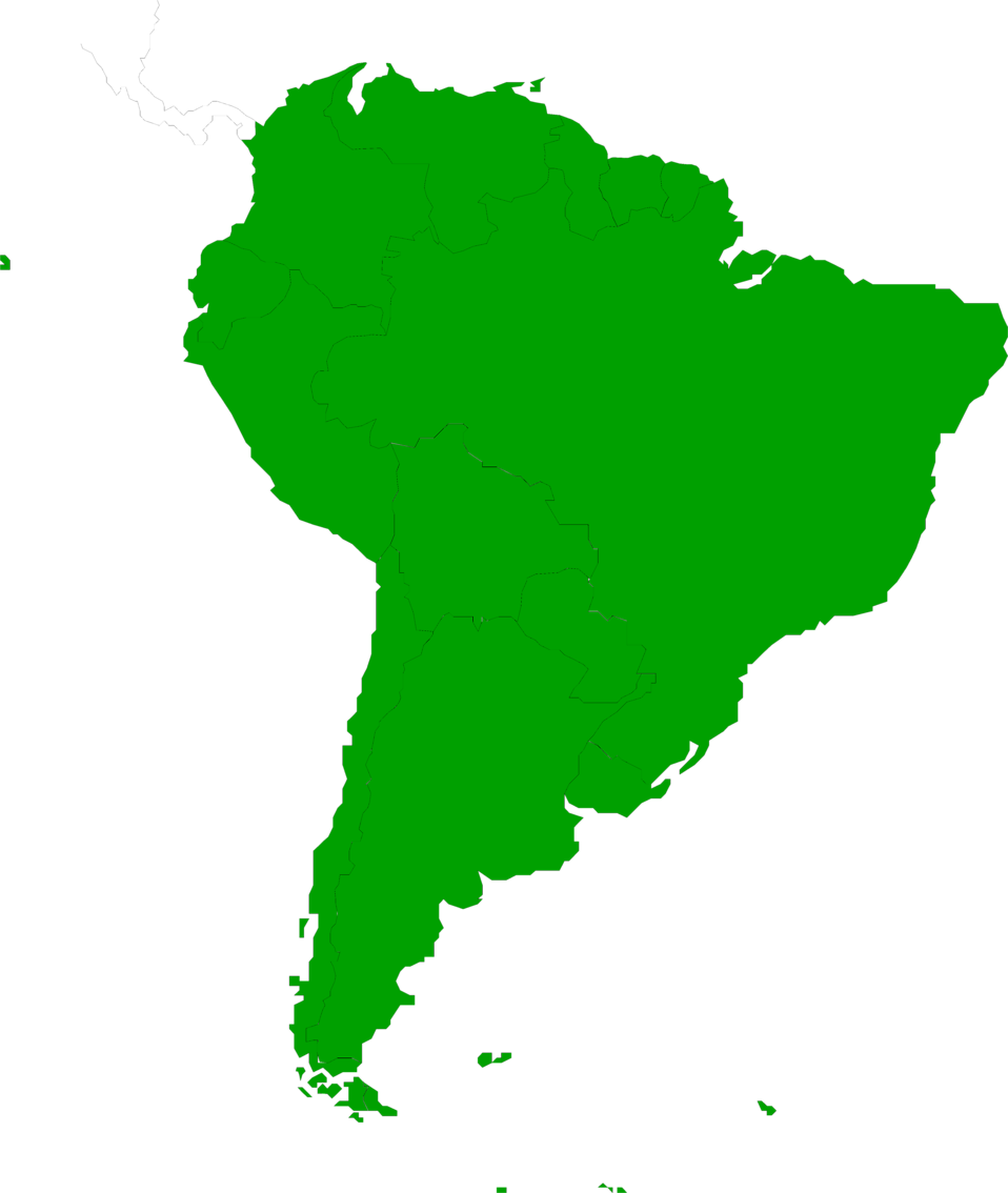 South America Map Clipart - Just South America Map - Png Download (958x1134), Png Download