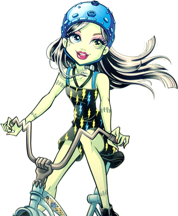 Boltin' Bicycle - Monster High Franke Stain Art Clipart (747x871), Png Download