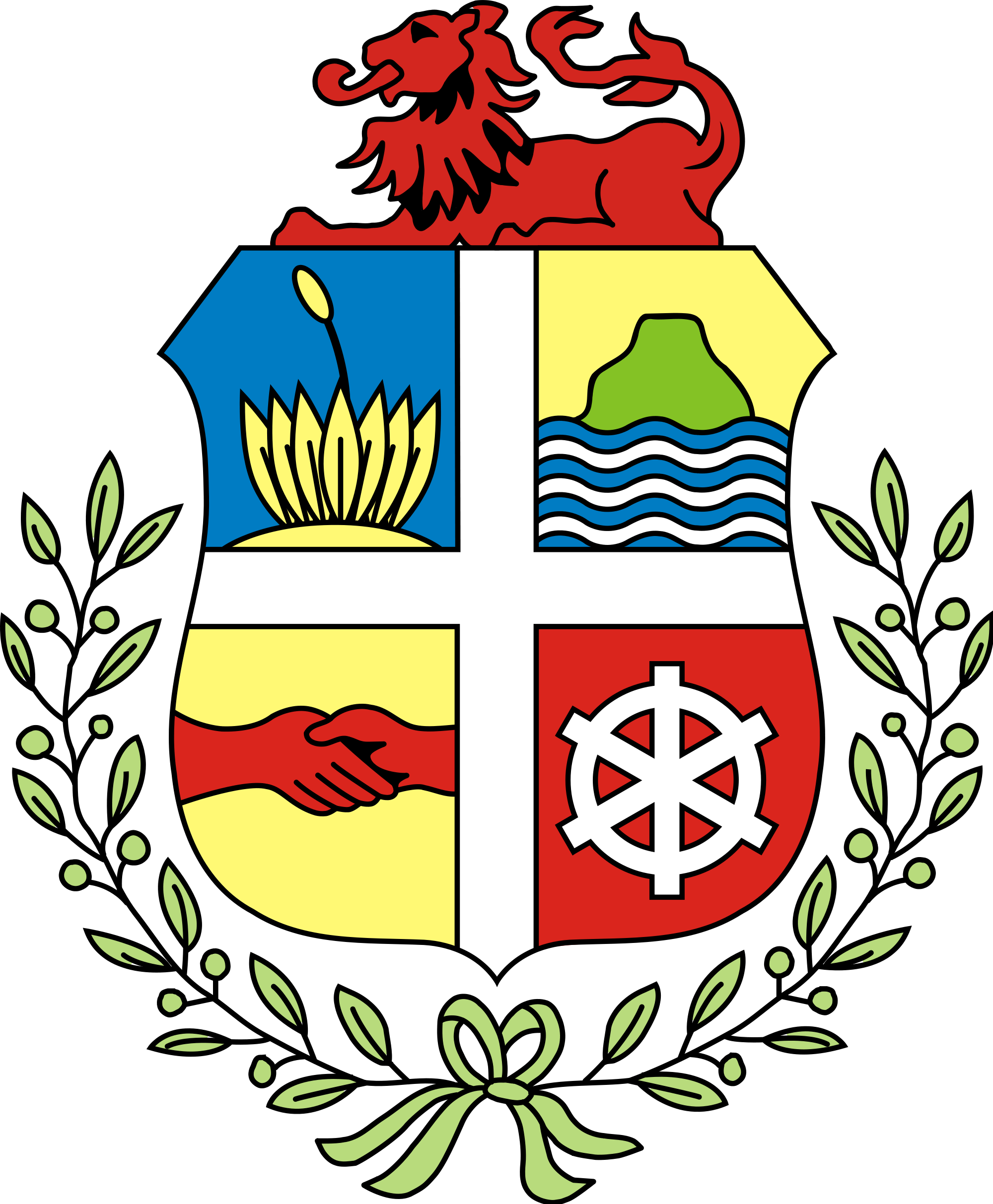 Aruba Coat Of Arms Clipart (1200x1455), Png Download