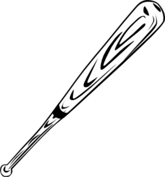Baseball Bat Bw Ganson Med Image - Baseball Bat Vector Png Clipart (558x600), Png Download