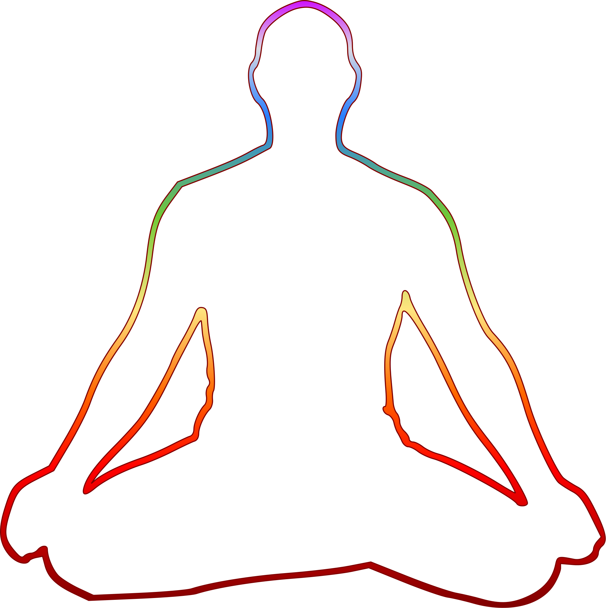 Senior Citizen Meditation 207119 - Yogi Outline Clipart (2000x2005), Png Download