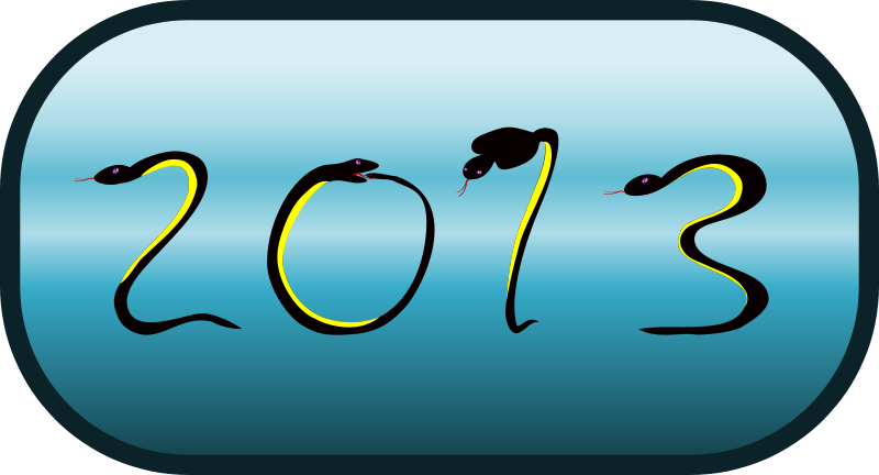 Free Happy New Year 2013 - Clip Art - Png Download (800x432), Png Download