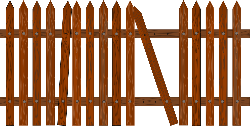 Clip Art Details - Fence Transparent Png (1000x503), Png Download