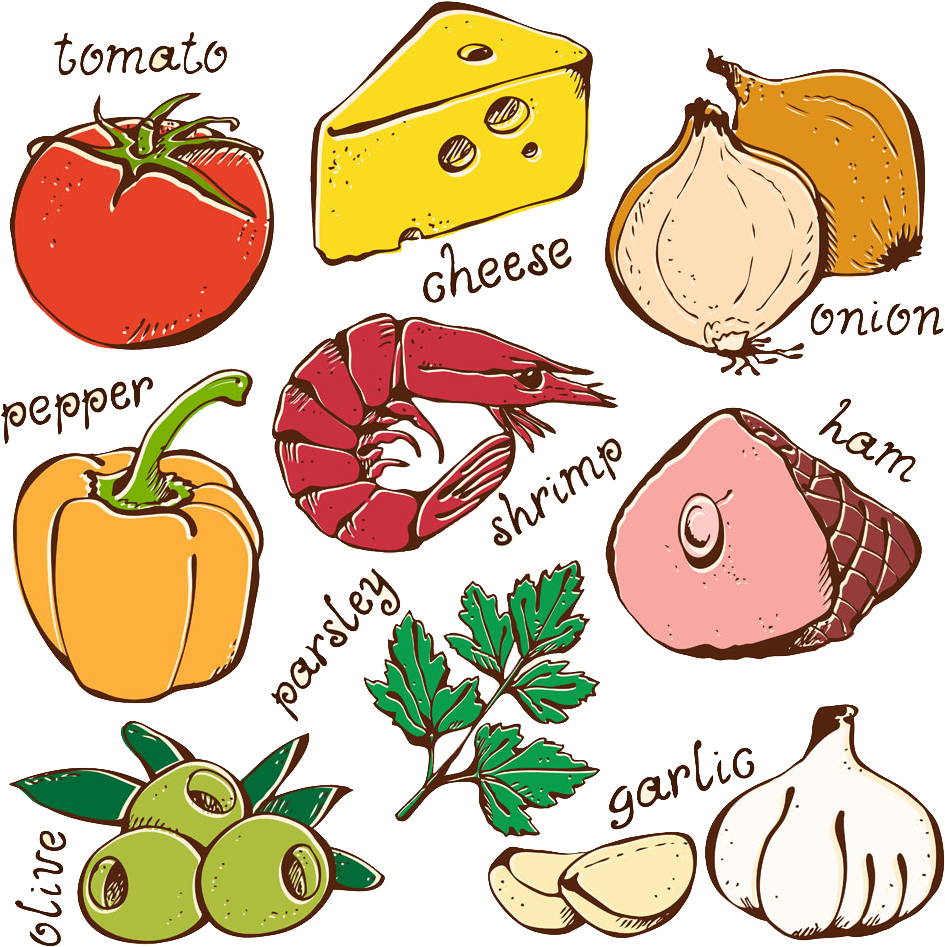 Pizza Hamburger Ingredient Clip Art - Ingredient Clip Art - Png Download (945x947), Png Download