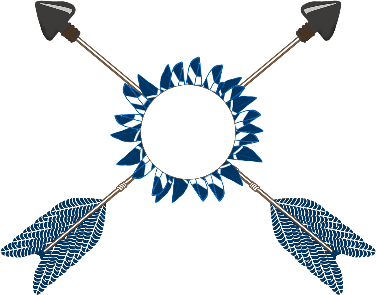 Crossed Arrows Tribal With Feathers - Free Clipart Arrows Feathers - Png Download (1301x1023), Png Download
