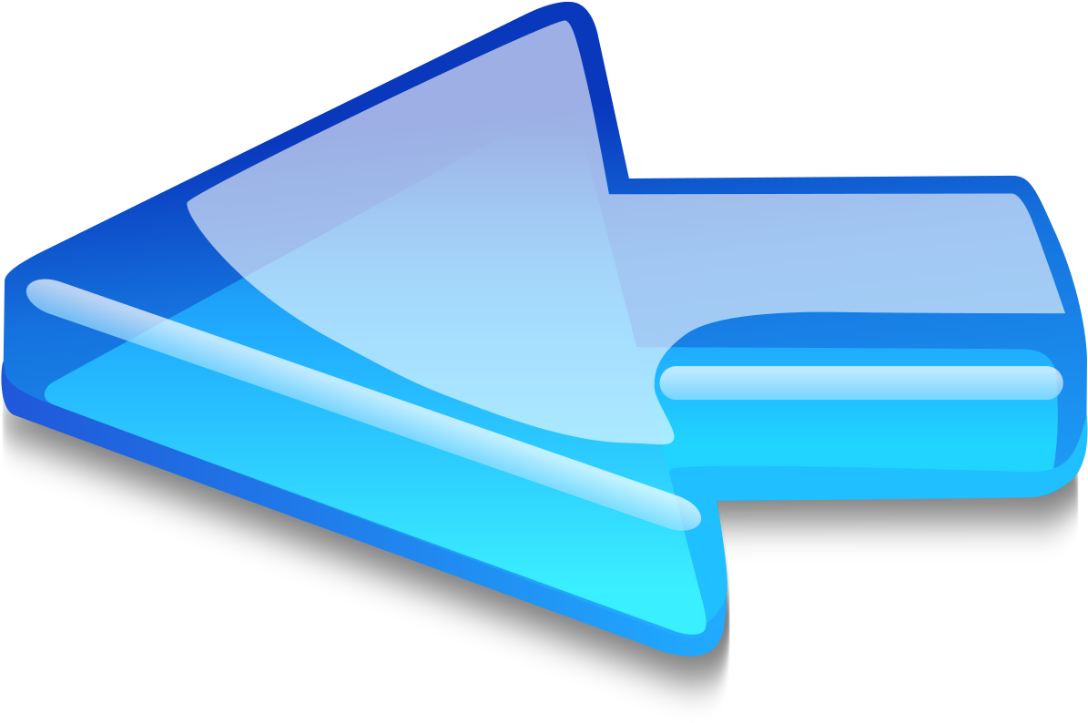 Blue Glass Arrow Rtl - Glass Arrow Png Clipart (1195x794), Png Download