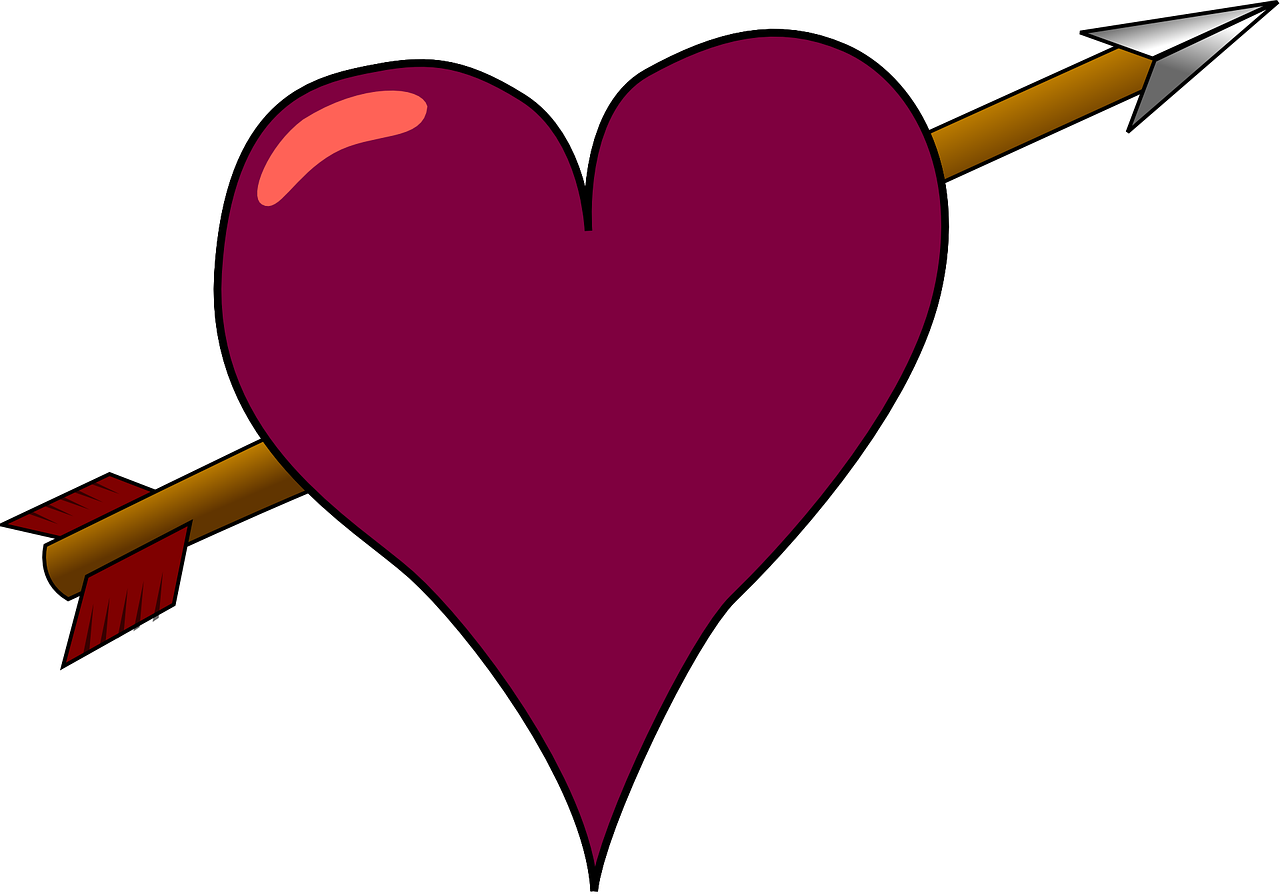 Bow And Arrow Heart Clipart (1280x895), Png Download