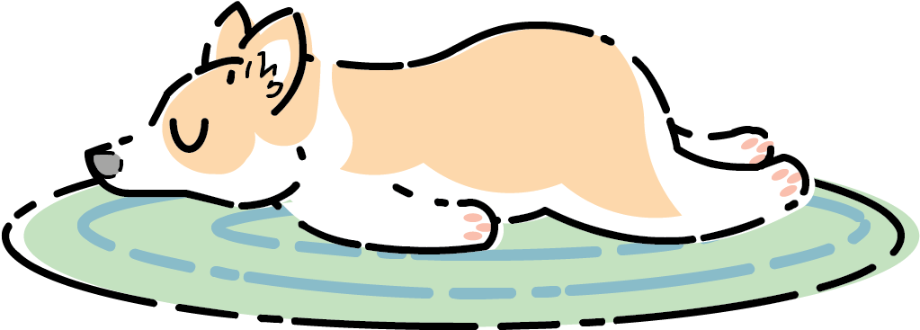 Sleeping Corgi Clipart (1167x486), Png Download