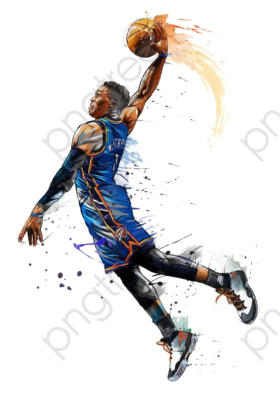 Hand Painted Dear - Russell Westbrook Fan Art Clipart (564x818), Png Download