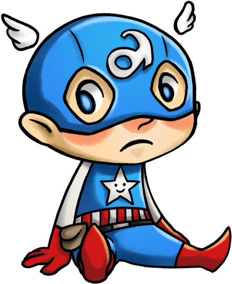 Captain America Keychain - Cartoon Clipart (472x709), Png Download