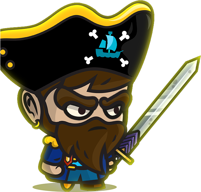 15 Brownbeard, The Second - Chibi Pirate Clipart (800x800), Png Download