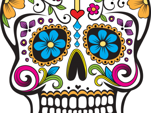 Sugar Skull Clipart Transparent Background - Skull Dia De Los Muertos Drawing - Png Download (640x480), Png Download