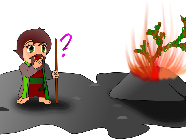 Shrub Bushes Clipart Animated - Moses And The Burning Bush - Png Download (640x480), Png Download