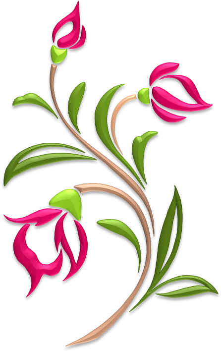 Flower Silhouette , Png Download - Vintage Floral Design Stencil Clipart (446x708), Png Download