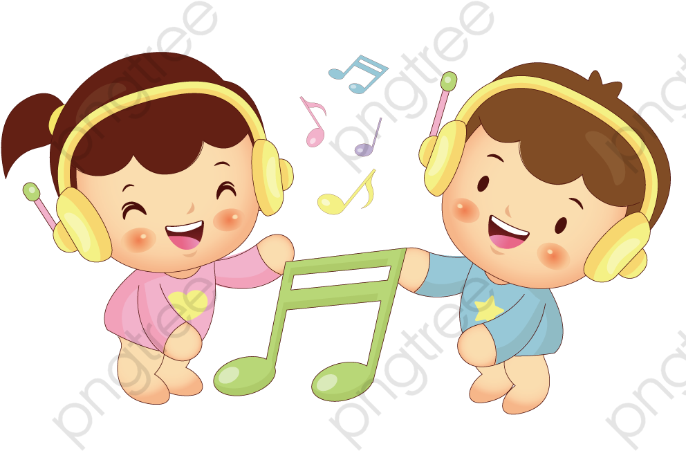 Child Listening To Music Listening To Music Clipart - Bé Học Hát - Png Download (1000x800), Png Download