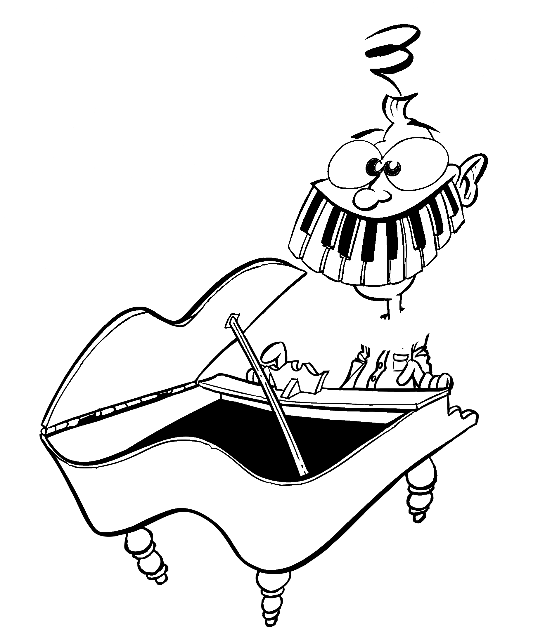 Crazy Pianos Logo Black And White - Crazy Pianos Scheveningen Clipart (2400x2400), Png Download