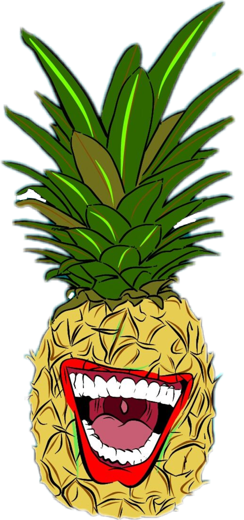 Piña Sticker - Pineapple Clipart (807x1716), Png Download